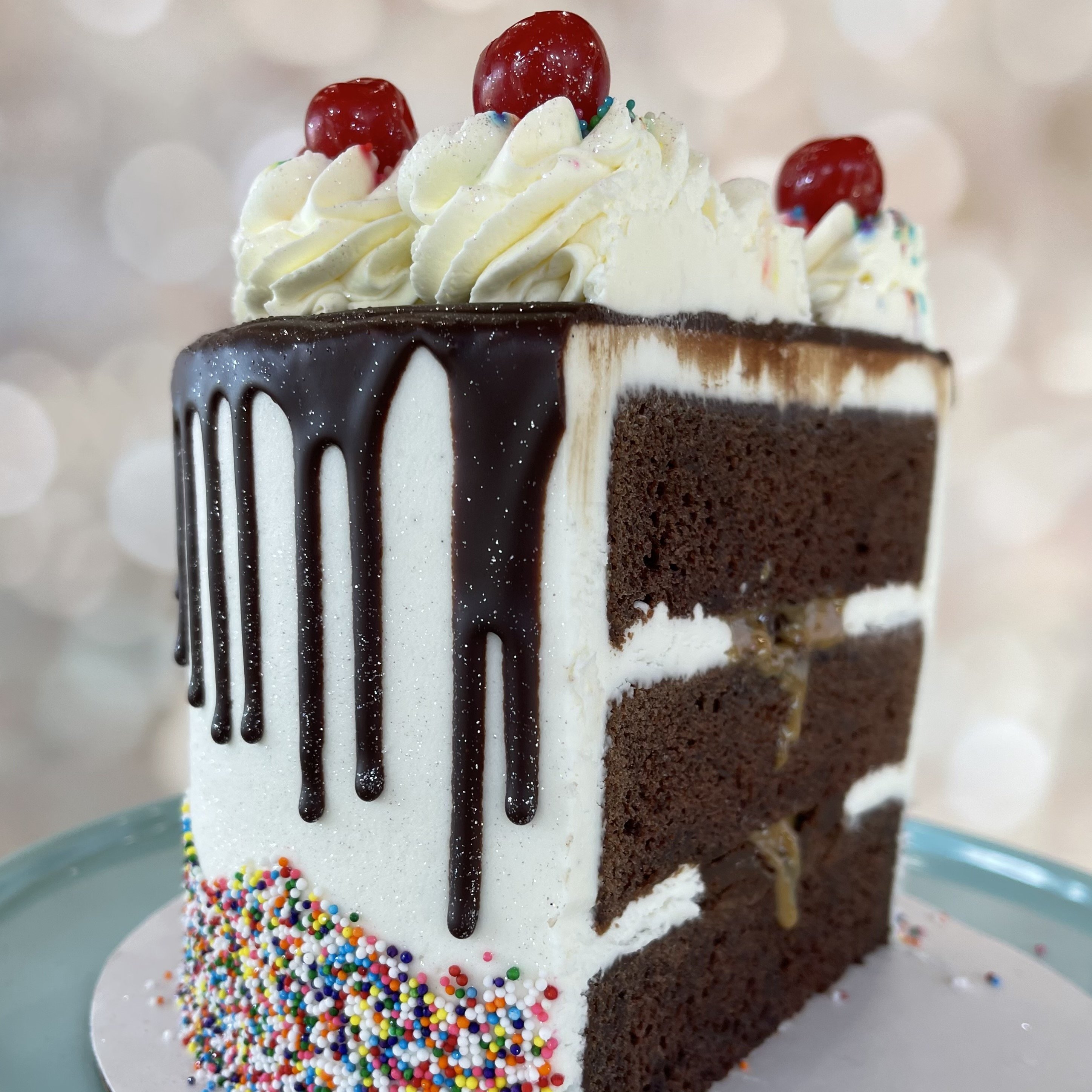 Caramel Hot Fudge Sundae Cake